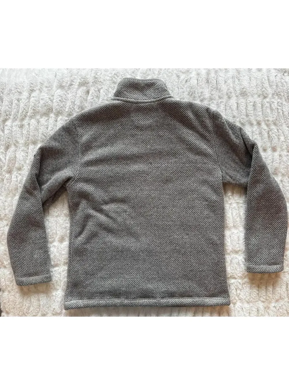 Orvis Sherpa Fleece Pullover Mens Medium Gray 1/4‎ Zip Sweater Heavy Knit Lined